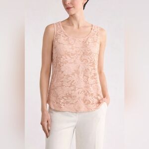 Nordstrom Blush Lace Scoop Neck Tank